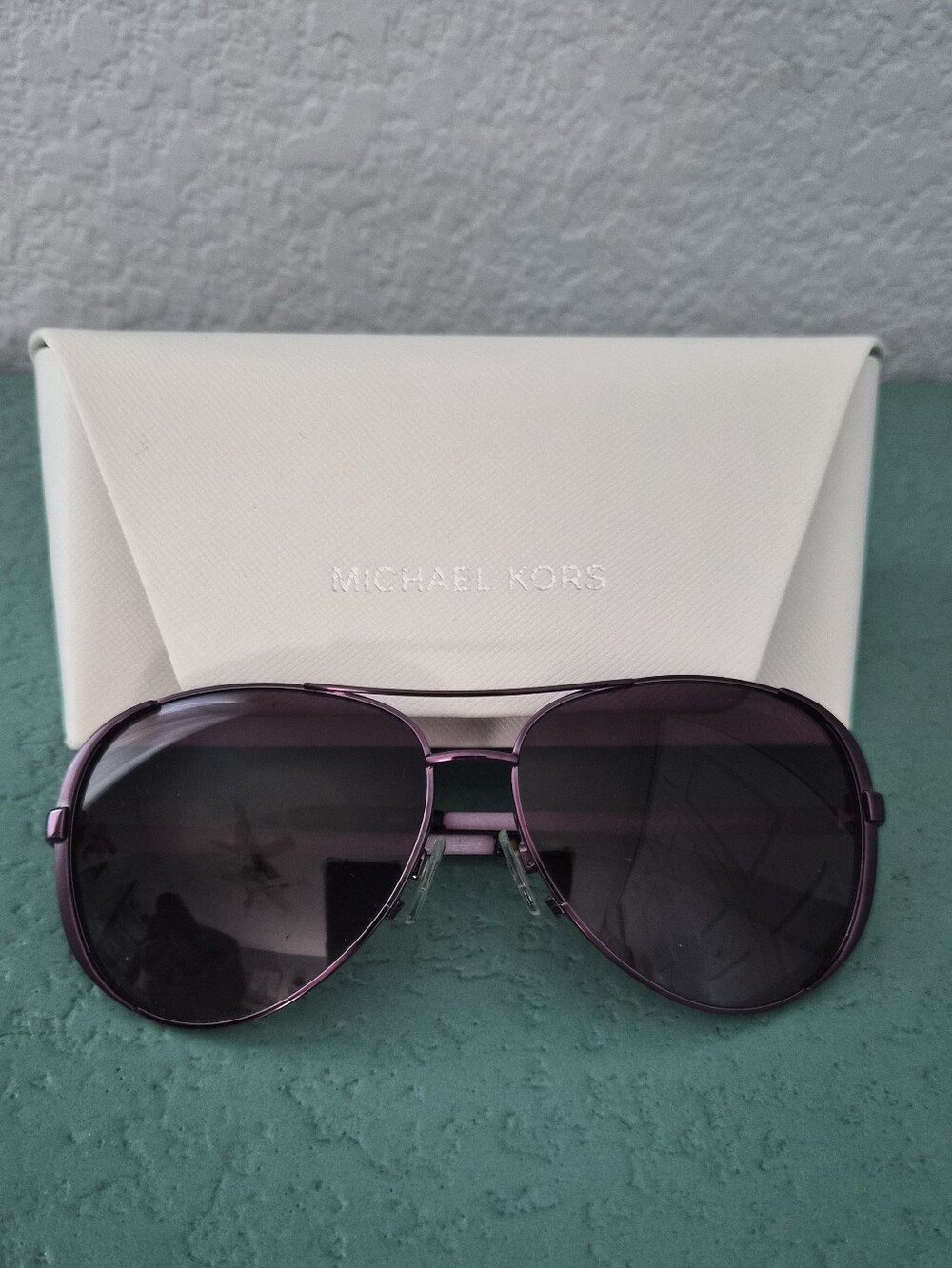 Michael Kors Plum Purple Aviator Sunglasses 70s Boho Jet Set